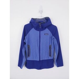 Patagonia Emmilen Hoody Full Zip Sweatshirt Jacket Fleece Railroad Blue Womens M